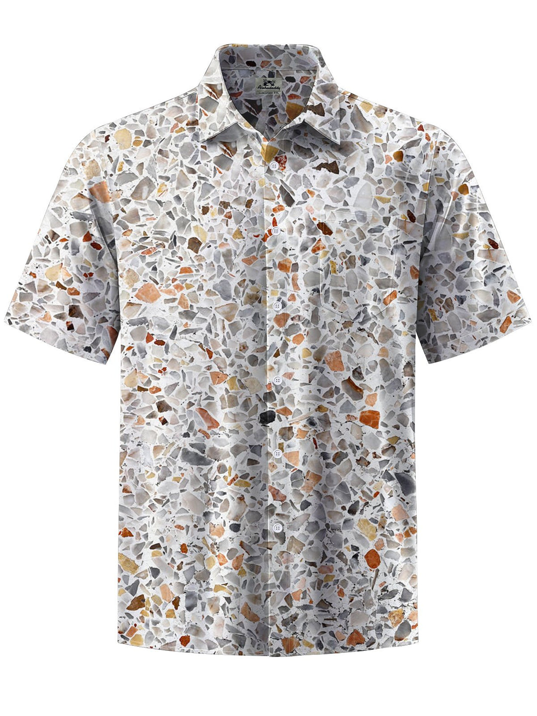 Alohadaddy® Casual Wet Wash Print Art Chest Pocket Men&