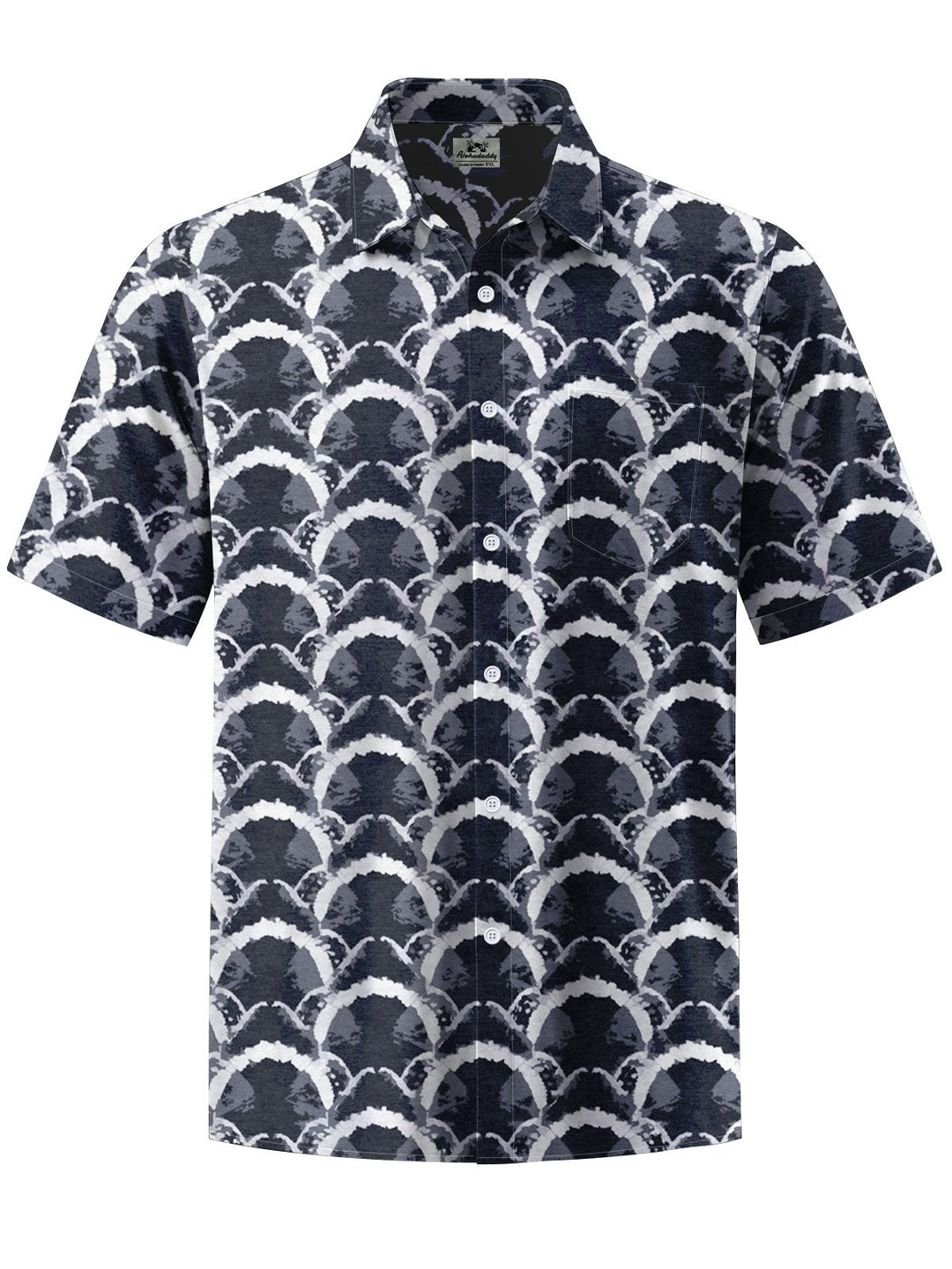 Alohadaddy® Casual Geometric Art Print Chest Pocket Men&