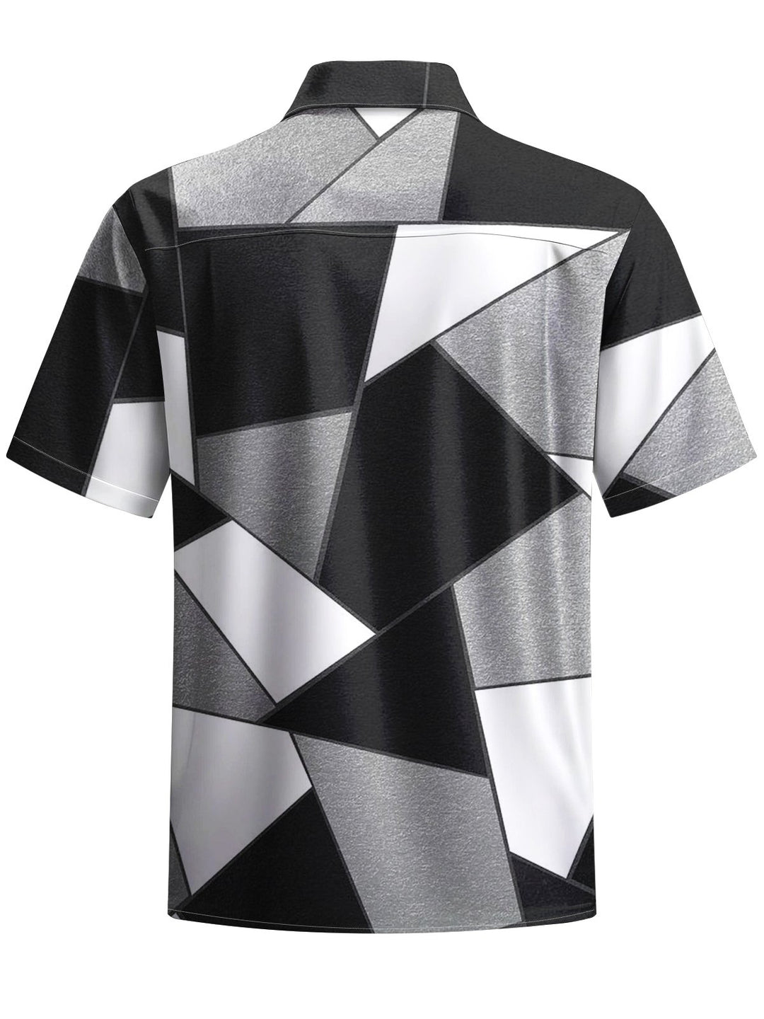 Alohadaddy® Casual Geometric Art Print Chest Pocket Stretch Men&