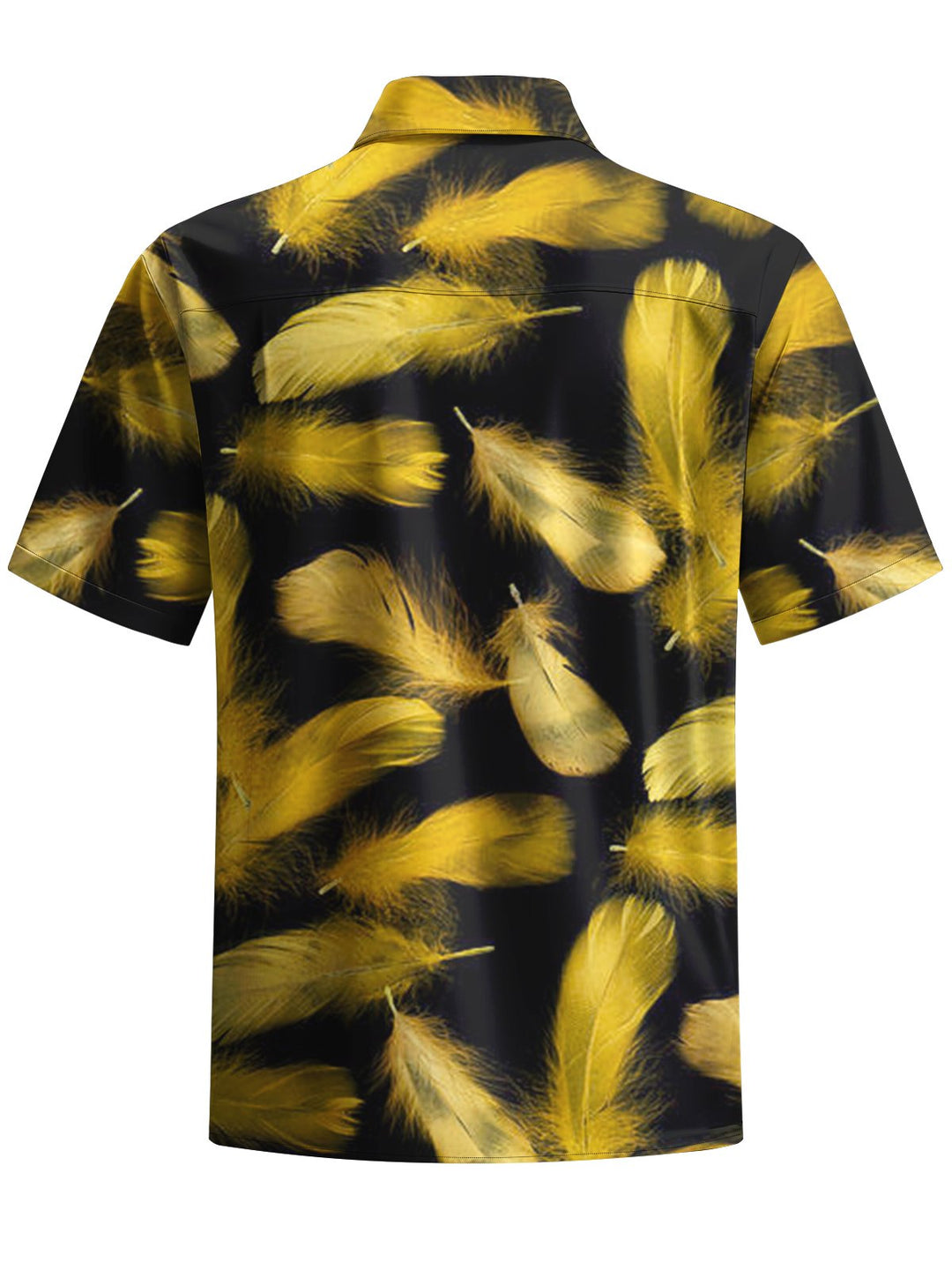 Alohadaddy® Casual Feather Art Print Chest Pocket Stretch Men&