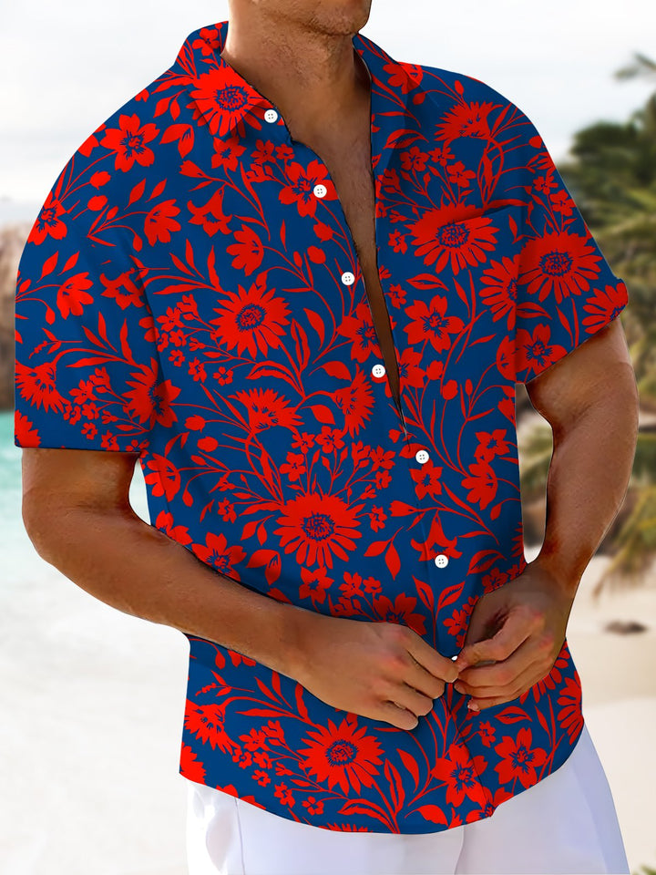 Alohadaddy® Casual Floral Print Pocket Men&