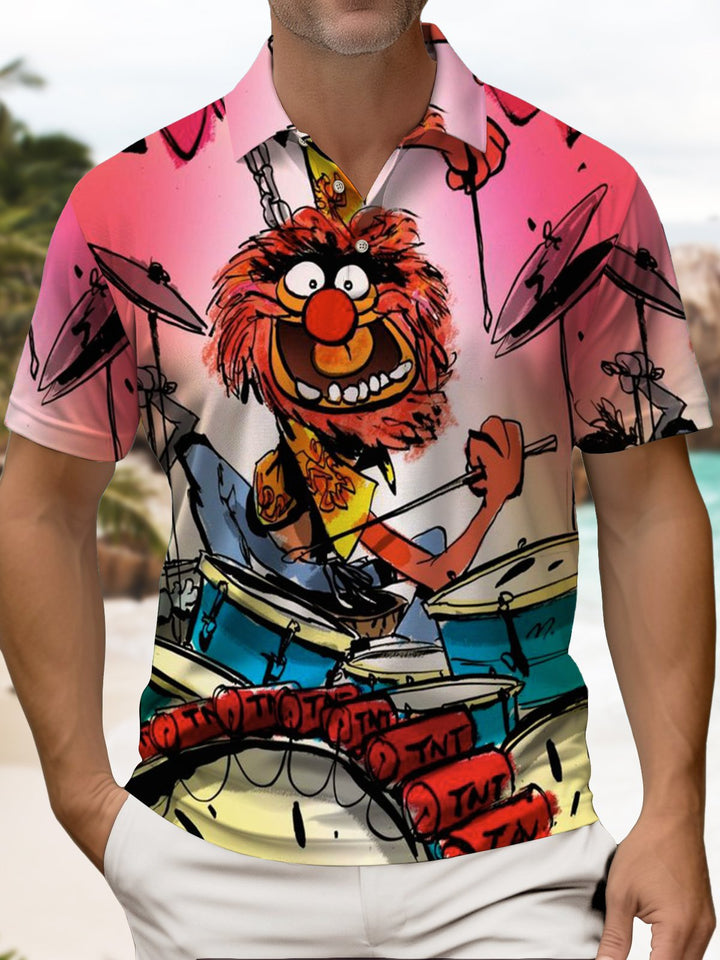 Alohadaddy® Casual Cartoon Drum Set Print Art Men&