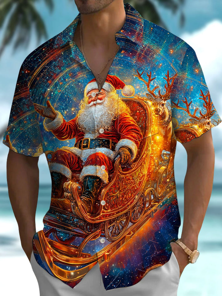 Alohadaddy® Santa Claus Print Art Pocket Stretch Men&