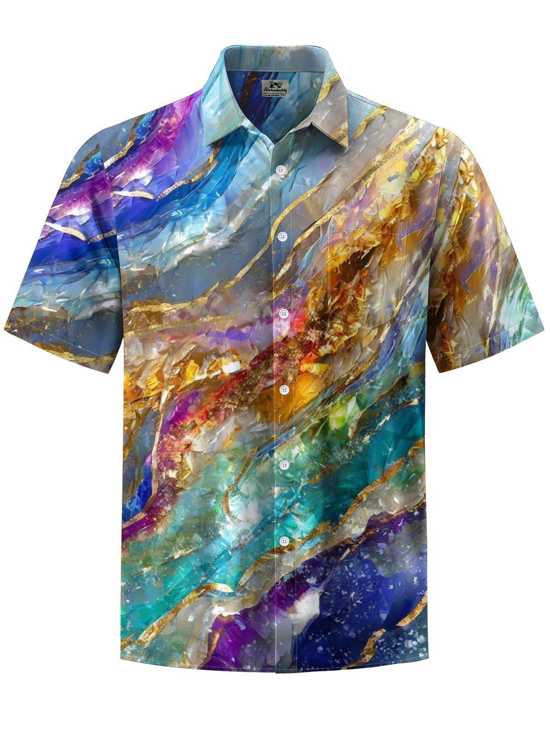 Alohadaddy® Casual Abstract Marble Print Art Pocket Stretch Men&