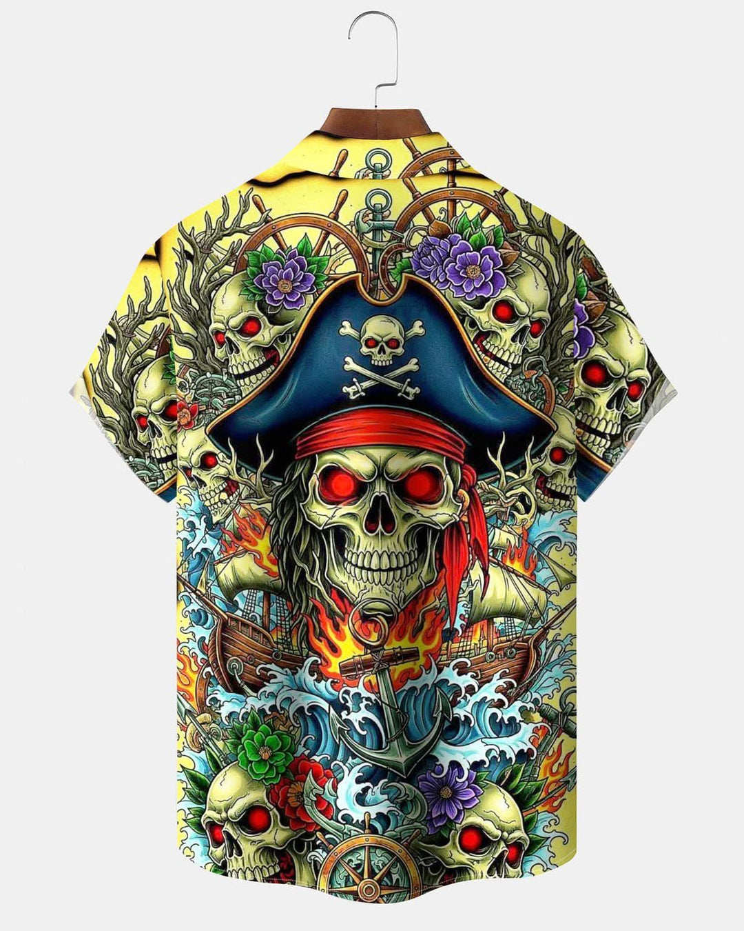 Alohadaddy® Vintage Skull Pirate Pocket Elastic Button Men&