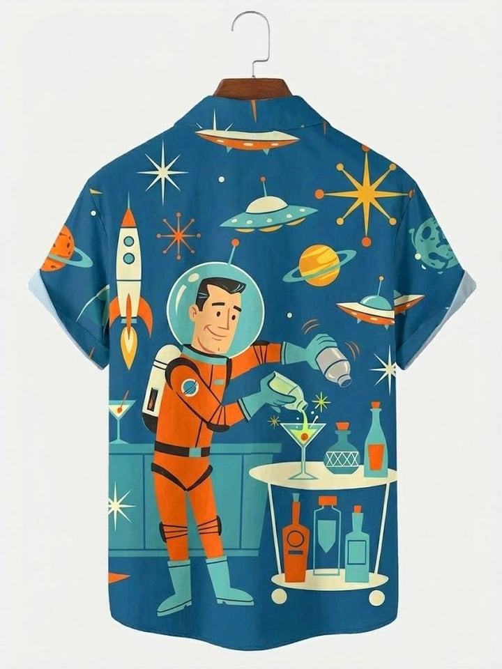 Alohadaddy® Hawaiian Medieval Geometric Cartoon Print Men&