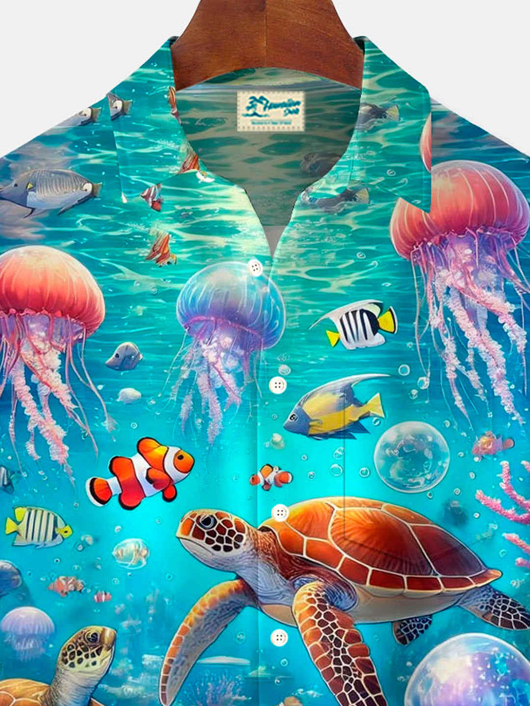 Alohadaddy® Hawaii Vintage Marine Life Turtle Print Men&