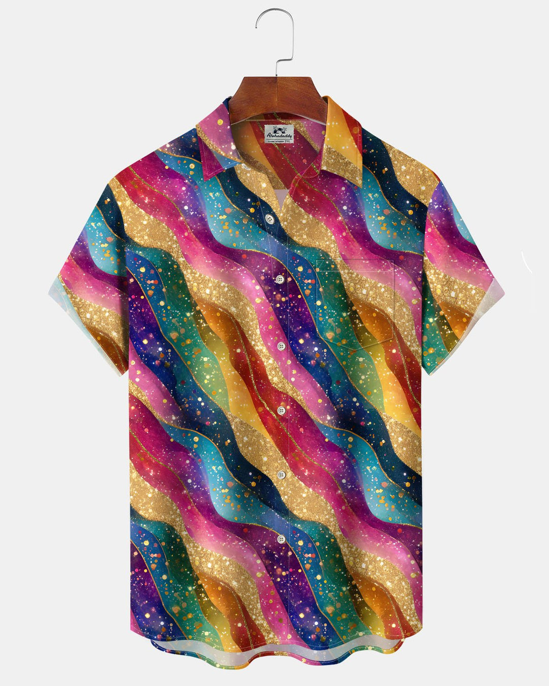 Alohadaddy® Casual Colorful Striped Art Print Cardigan with Buttons and Pockets  Men&