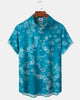 Alohadaddy® Casual Vacation Football Print Art Button-Down Cardigan Men's Short-Sleeve Shirt Big & Tall