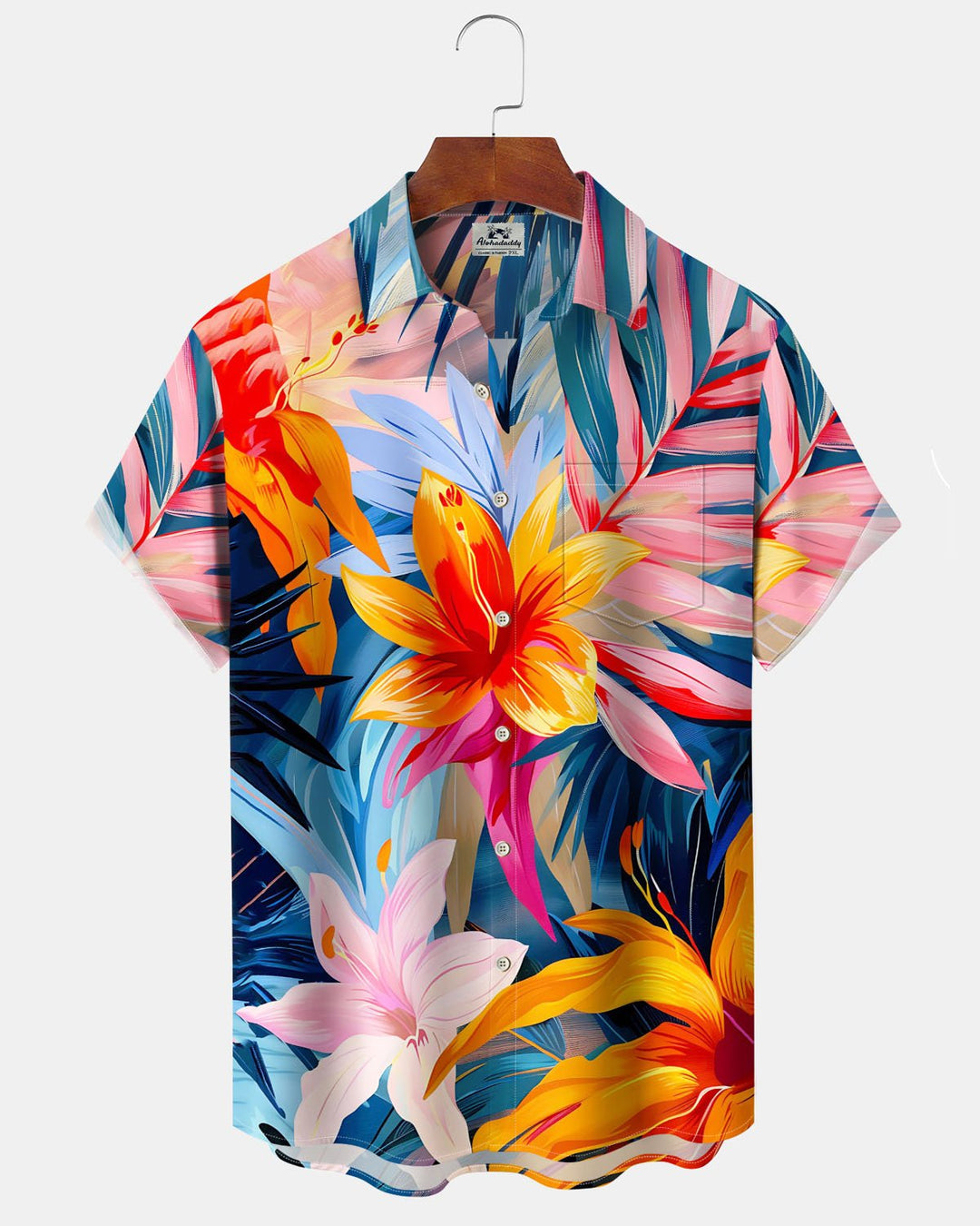 Alohadaddy® Casual Hawaiian Floral Print Artistic Button Pocket Cardigan Men&