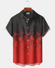 Alohadaddy® Casual Geometric Print Art Button Pocket Cardigan Men's Short Sleeve Shirt Big & Tall