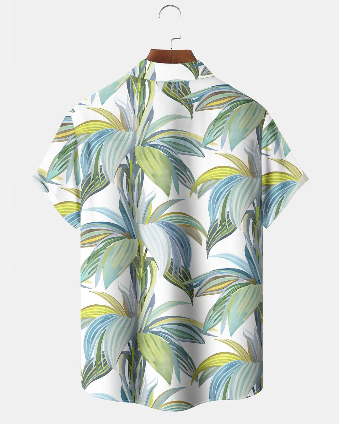 Alohadaddy® Hawaiian Palm Leaf Print Art Button Pocket Cardigan Men&