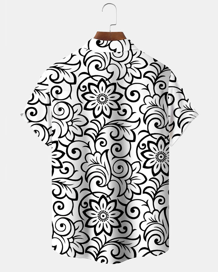 Alohadaddy® Casual Floral Print Art Button Pocket Cardigan Men&