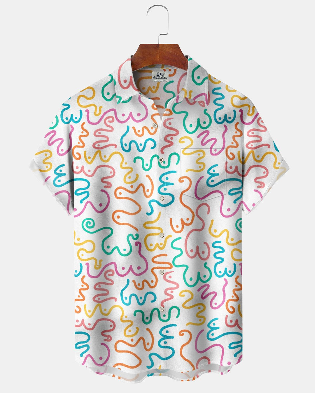 Alohadaddy® Casual Abstract Print Art Button Pocket Cardigan Men&