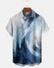 Alohadaddy® Casual Abstract Print Art Button Pocket Cardigan Men's Short-Sleeve Shirt