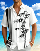 Alohadaddy® Casual Bamboo Print Artistic Button Pocket Cardigan Men's Short Sleeve Shirt