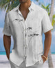 Alohadaddy® Hawaiian Bamboo Print Art Button Pocket Cardigan Men's Short Sleeve Shirt