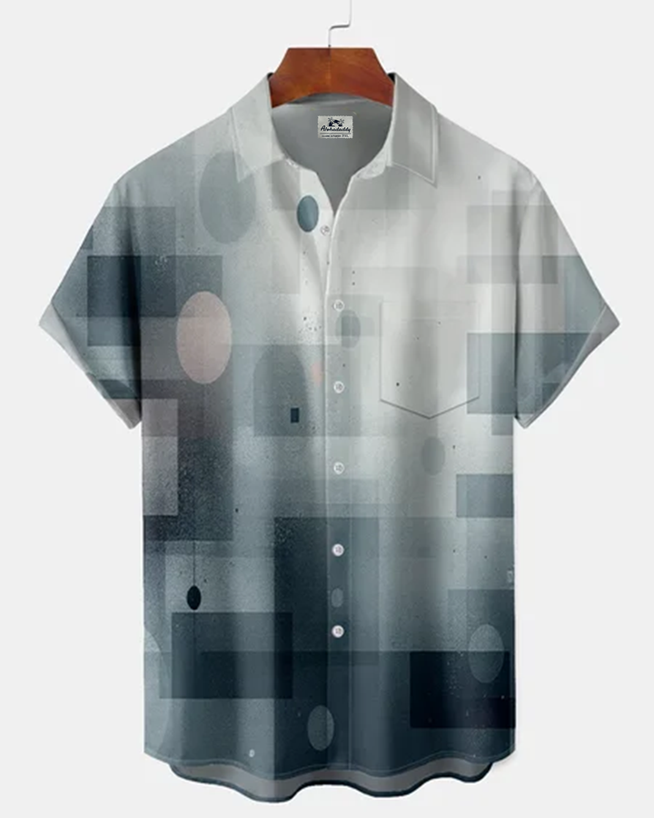 Alohadaddy® Vintage Abstract Art Print Art Button Pocket Cardigan Men&
