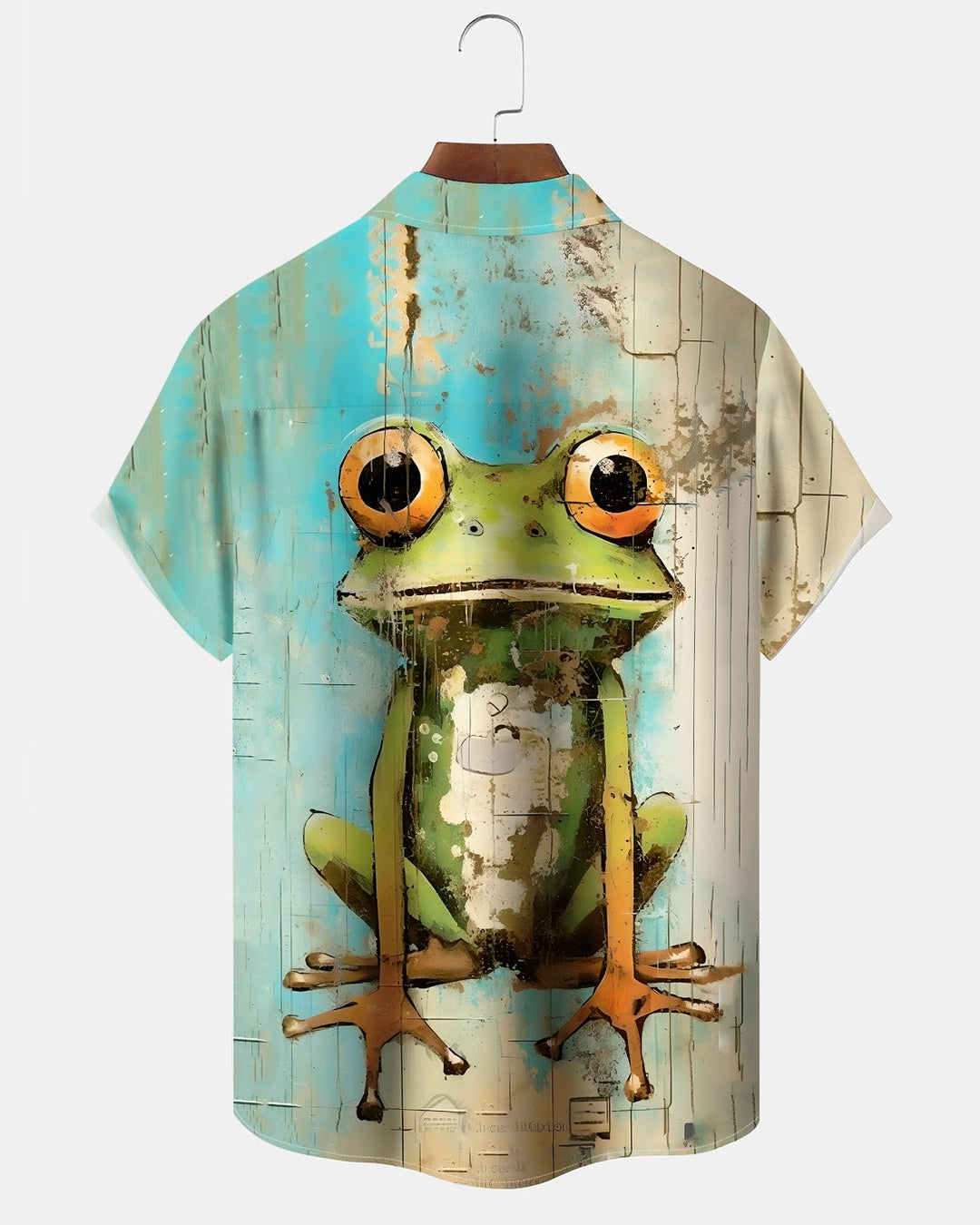 Alohadaddy® Vintage Frog Print Art Button Pocket Cardigan Men&