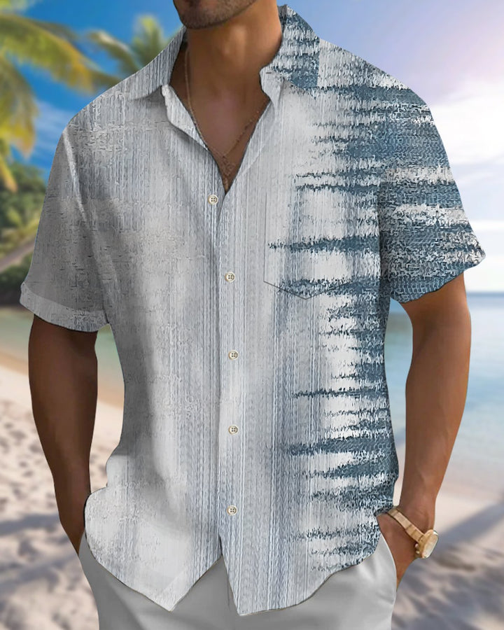 Alohadaddy® Casual Abstract Print Art Button Pocket Cardigan Men&