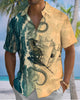 Alohadaddy® Men's Short-Sleeve Button-Down Shirt Vintage Sailboat Print with Pocket