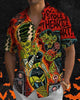 Alohadaddy® Holiday Halloween Graphic Print Button-Down Pocket Cardigan-Style Men's Short-Sleeve Shirt