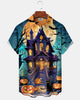 Alohadaddy® Men's Short-Sleeve Button-Down Shirt  Holiday/Halloween Graphic Print with Pocket