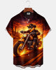Alohadaddy® Men's Short-Sleeve Button-Down Shirt Vintage-Style Eagle Graphic Print with Pocket