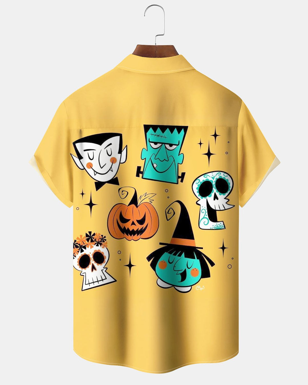 Alohadaddy® Holiday Halloween Graphic Print Button-Down Pocket Cardigan-Style Men&