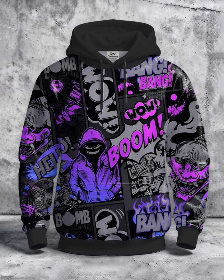 Alohadaddy® Men’s Cartoon Print Pullover Hoodie