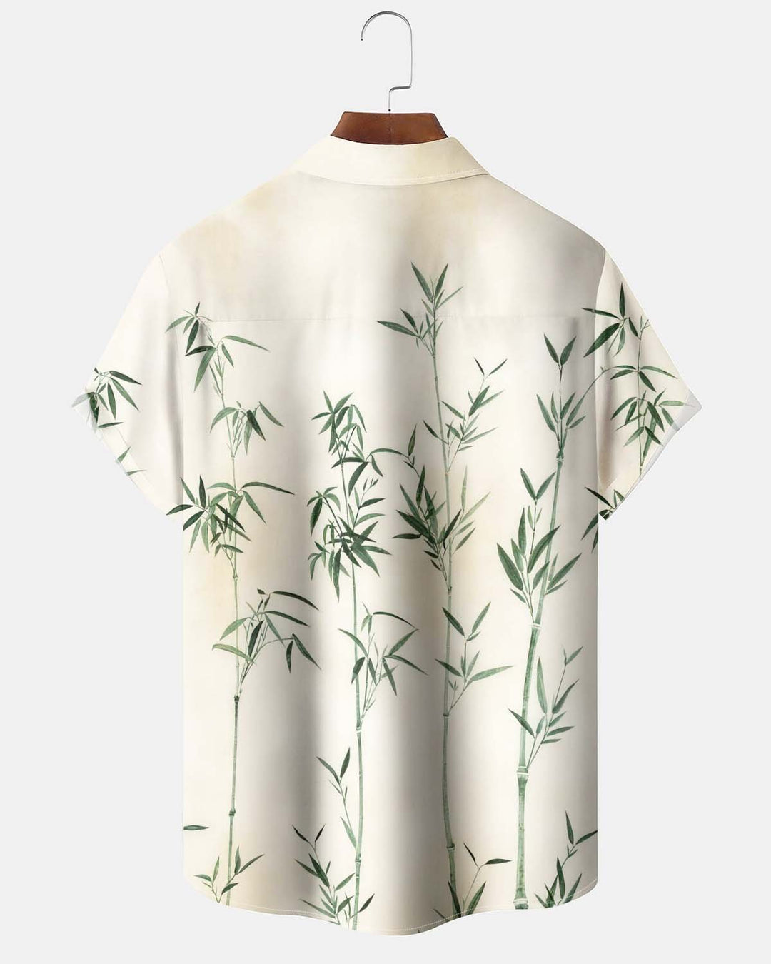 Alohadaddy® Men’s Short-Sleeve Button-Down Shirt with Bamboo Print Featuring a Chest Pocket