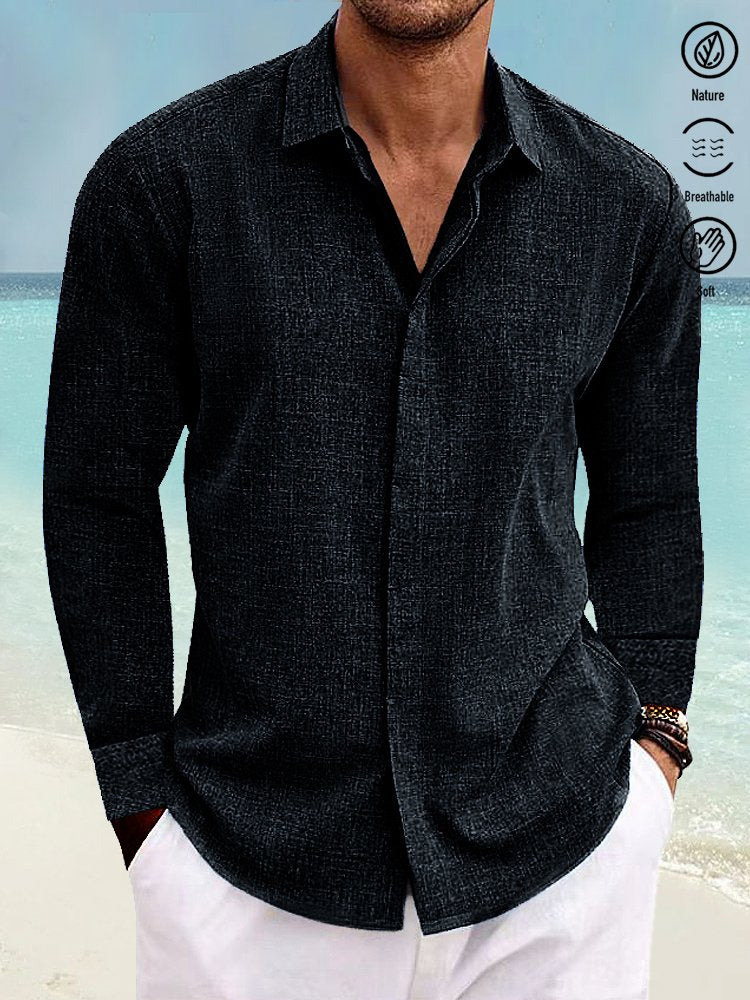 Alohadaddy Basic Cotton Linen Plain Men&