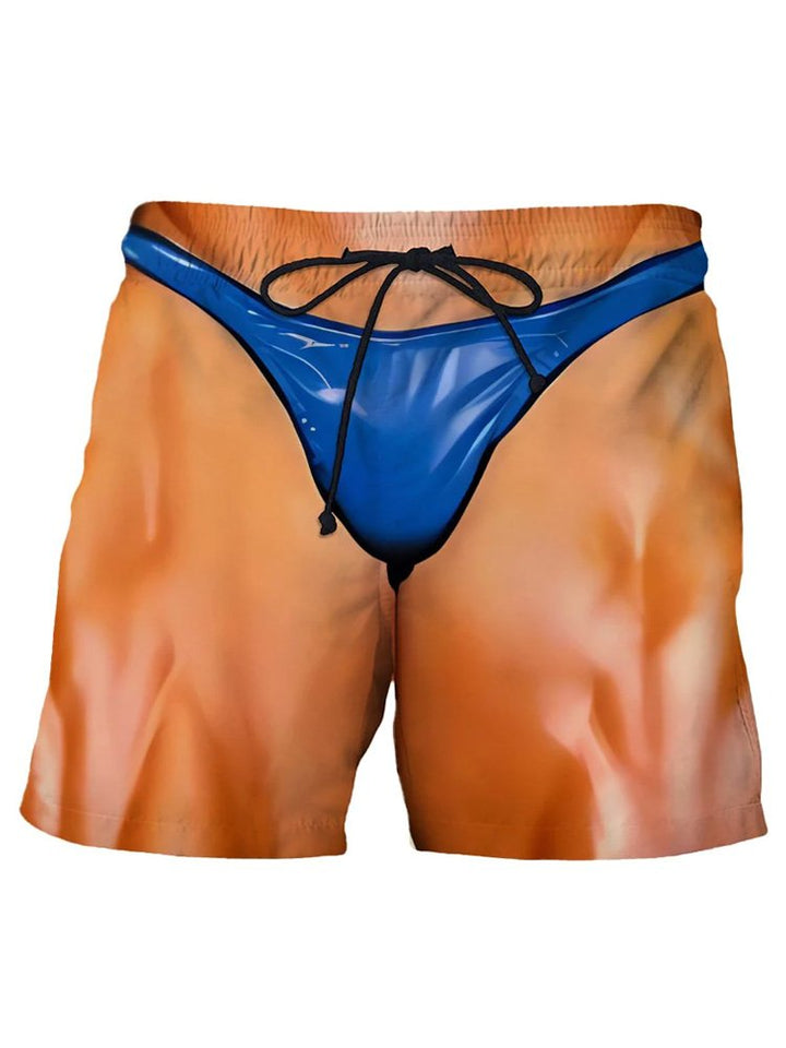 Short de plage à imprimé Visual Dislocation pour homme d&
