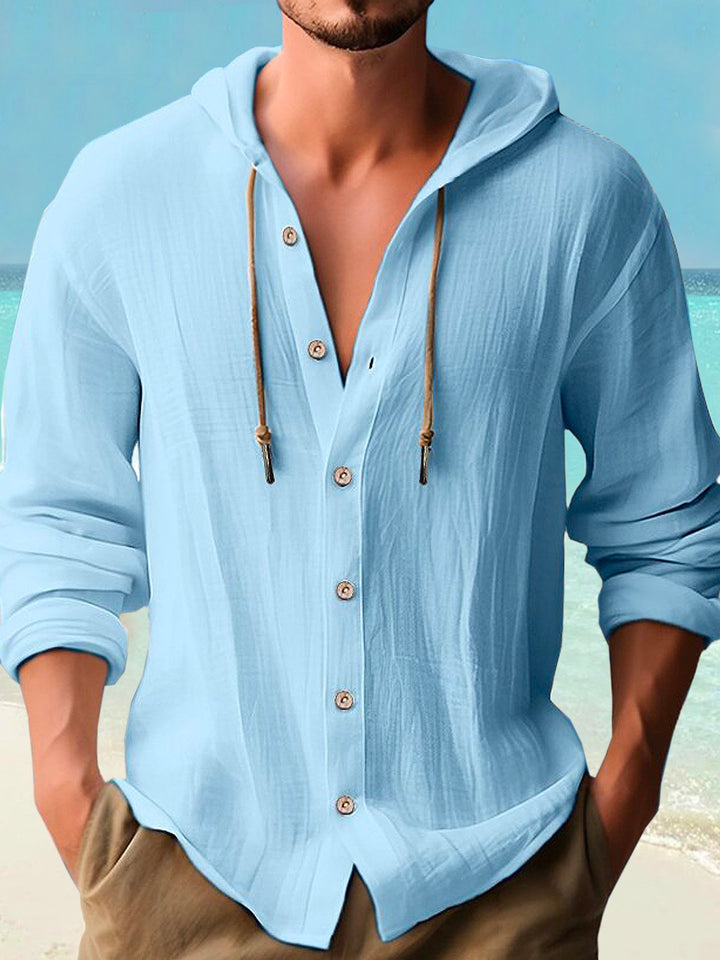 Camisa básica de algodón con capucha y cordón para hombre de Alohadaddy