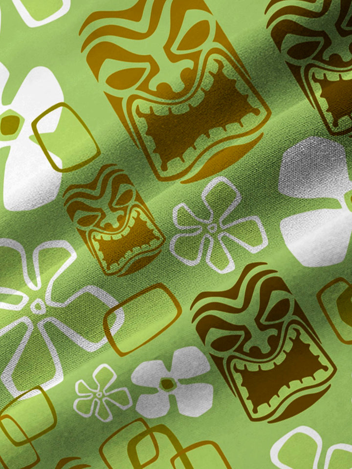 Alohadaddy Vintage Holiday Tiki Art Green Men&