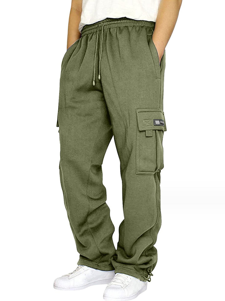 Pantalones deportivos casuales con cordón y múltiples bolsillos Alohadaddy