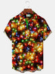 Alohadaddy Christmas Gold Neon Men's Shirts Stretch Plus Size Christmas Lights Costume Button-Down Shirts