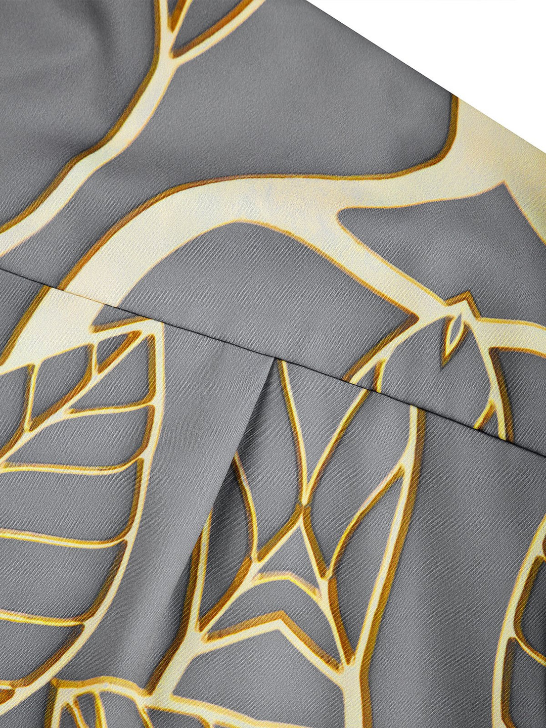 Alohadaddy Vintage Botanical Gold Leaf Print Men&