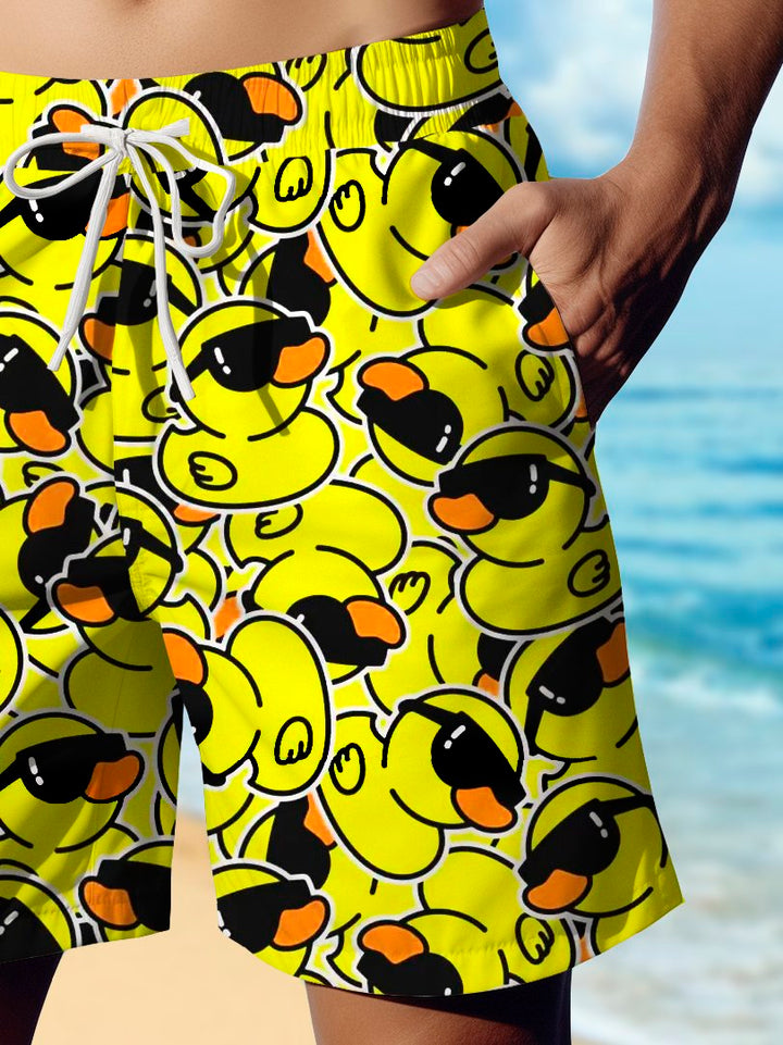 Alohadaddy Hawaiian Yellow Duck Print Men&