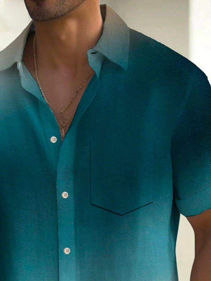 Alohadaddy Vintage Gradient Print Chest Pocket Men&