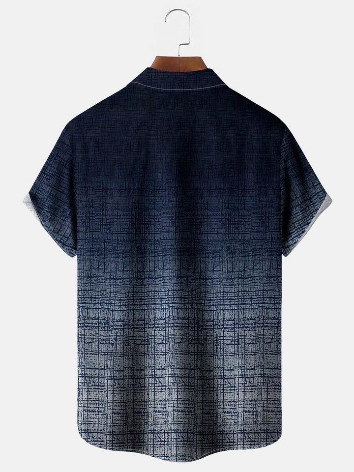 Alohadaddy Vintage Abstract Texture Print Chest Pocket Men&