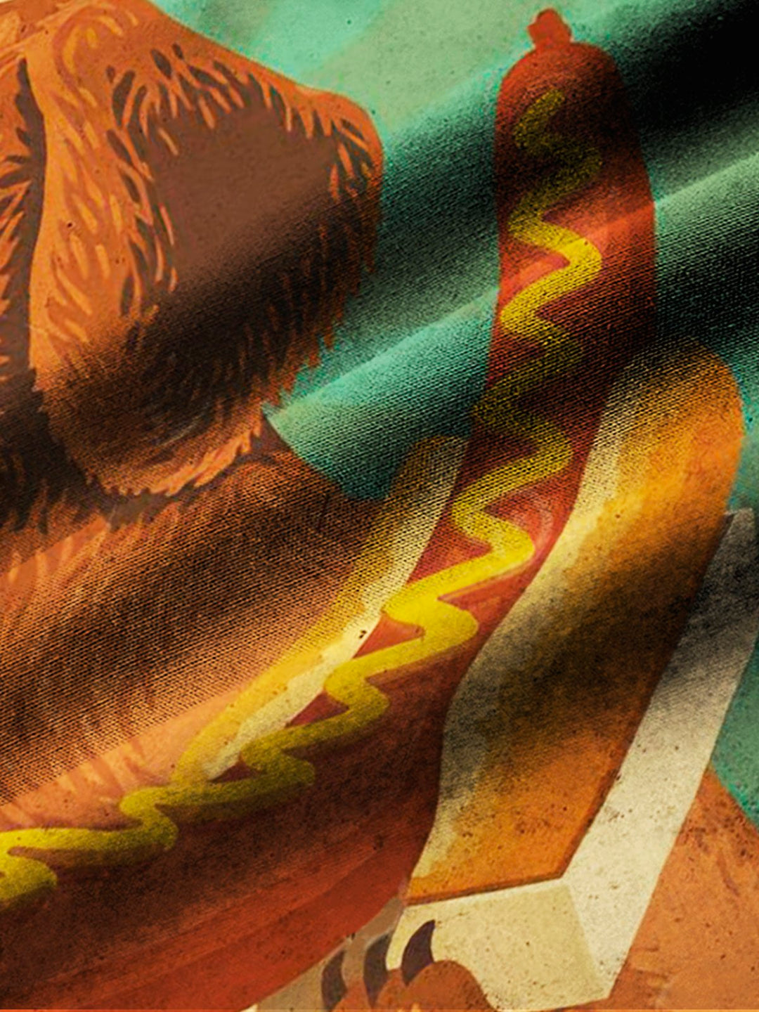 Camisa alta para hombre con bolsillo en el pecho y estampado artístico de hot dog vintage de Alohadaddy