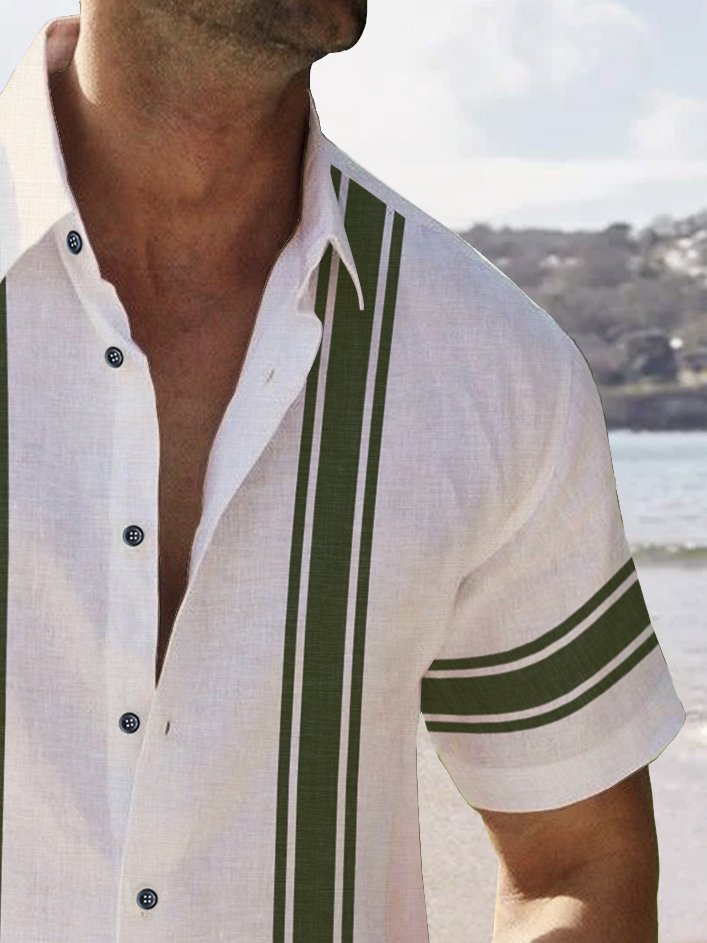 Camisa básica con estampado de rayas y bolsillo en el pecho de Alohadaddy, camisa para hombre de talla grande