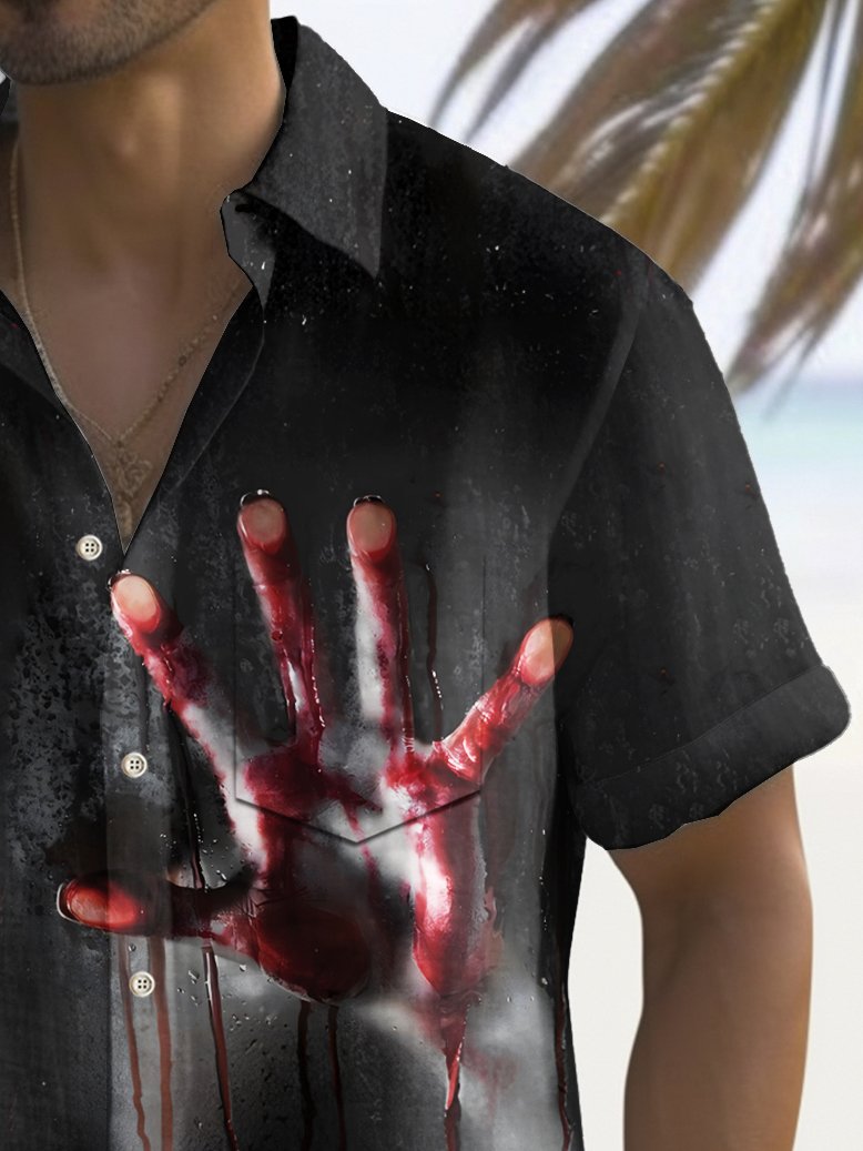 Alohadaddy Halloween Blood Handprint Print Men&