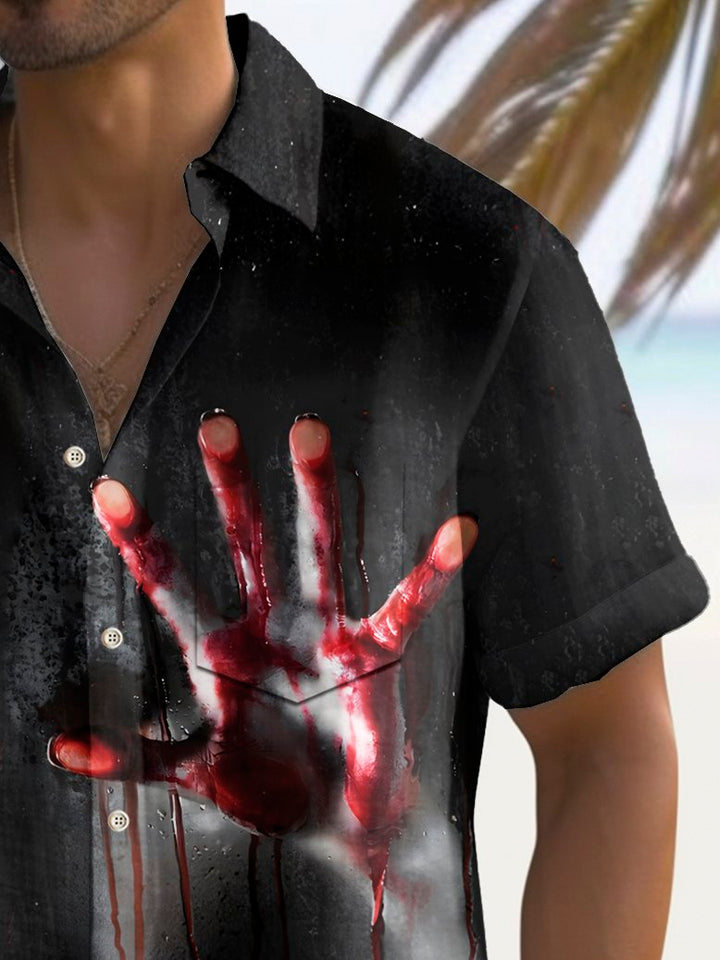 Alohadaddy Halloween Blood Handprint Print Men&