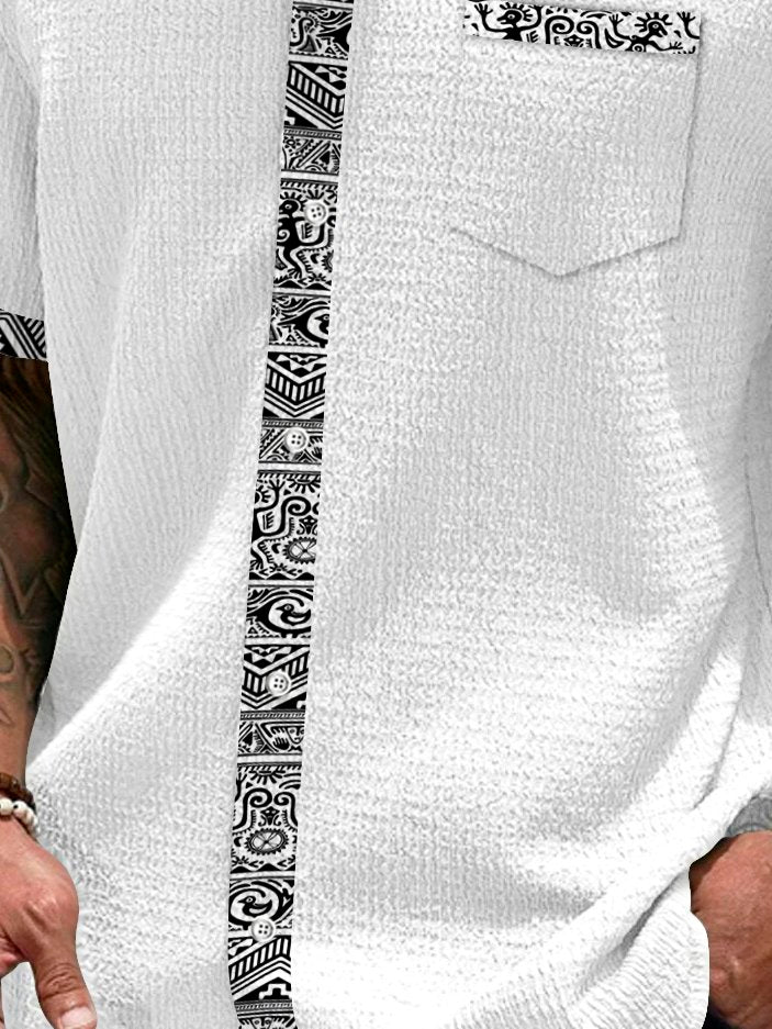 Alohadaddy Basic Ethnic Pattern Patchwork Printed Men&
