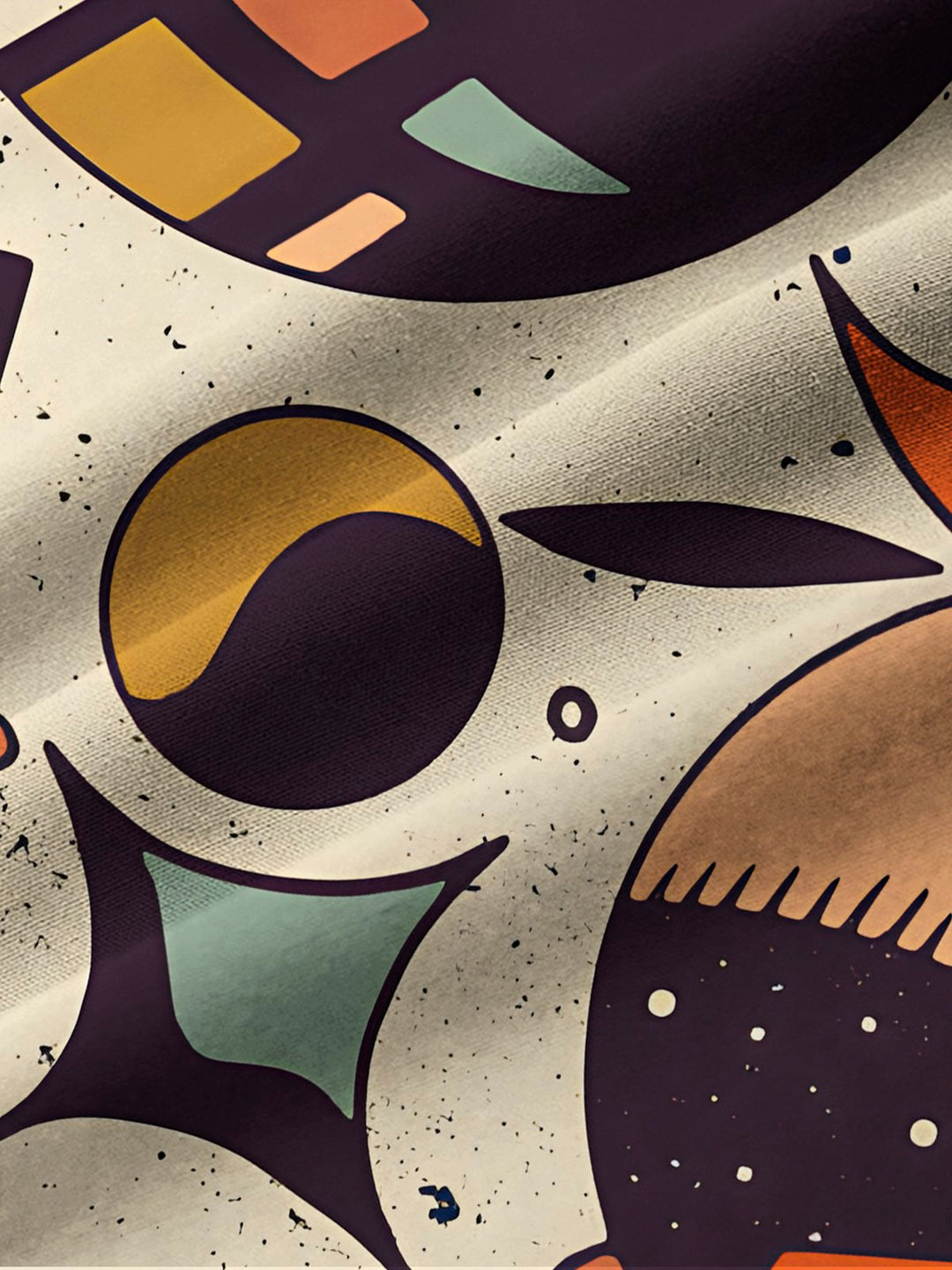 Camisa elástica con bolsillo en el pecho y estampado geométrico vintage de dibujos animados para hombre de Alohadaddy, talla grande