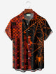 Alohadaddy Retro Halloween Spider 3D Digital Print Men's Button Pocket Short Sleeve Shirt Big & Tall