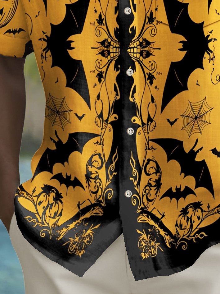 Alohadaddy Halloween Pumpkin Bat Print Men&