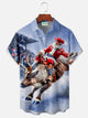 Camisa de manga corta con bolsillo y botones para hombre con estampado digital 3D de Papá Noel navideño de Alohadaddy, talla grande y alta